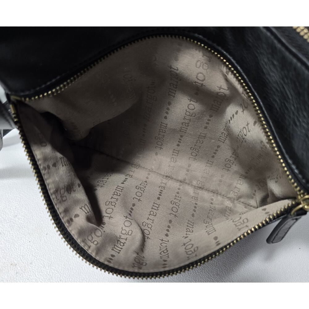 MARGOT New York CROSSBODY PURSE BAG Black SOFT LEATHER ADJ. STRAP - Picture 11 of 13